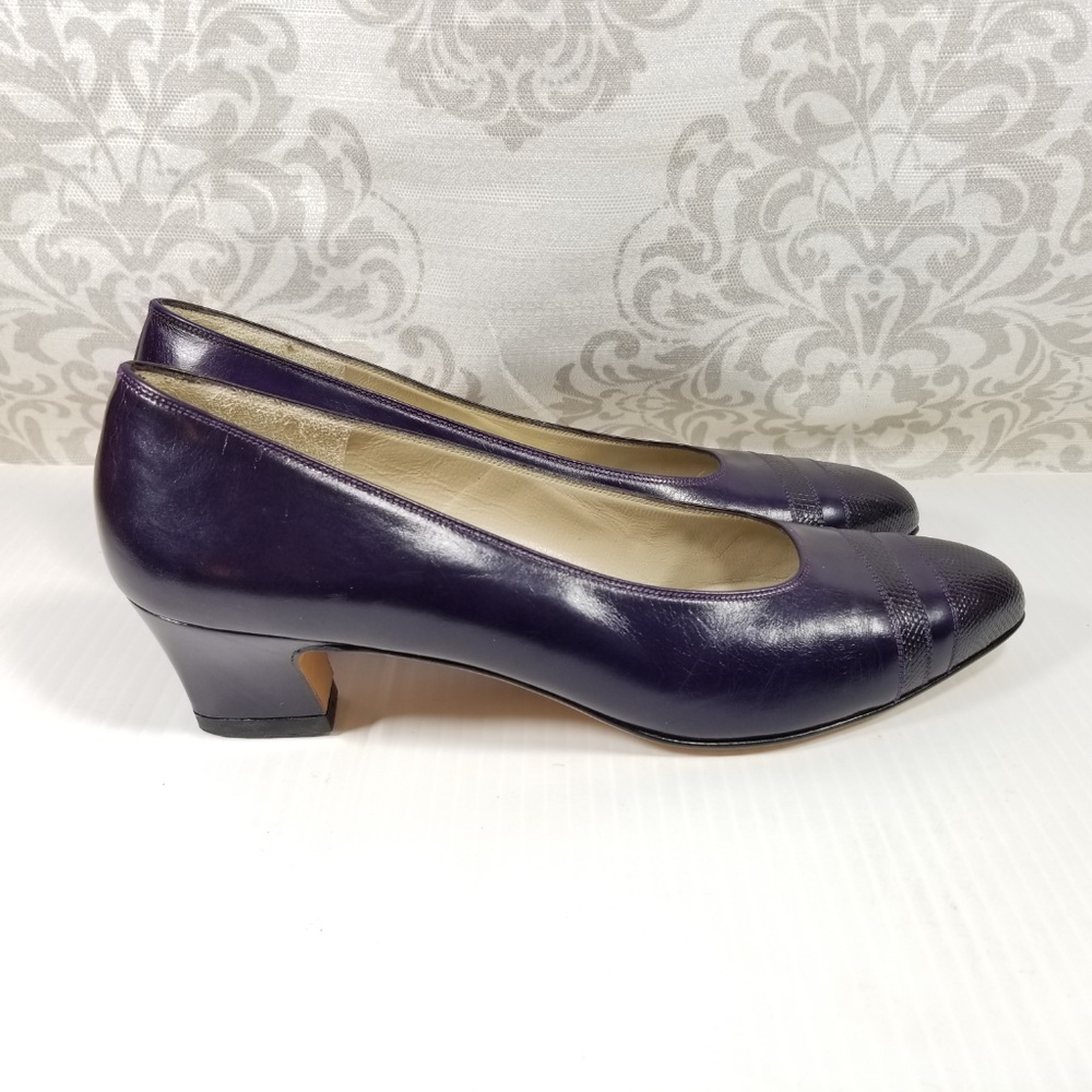 Salvatore Ferragamo Purple Heels Narrow Italy Made